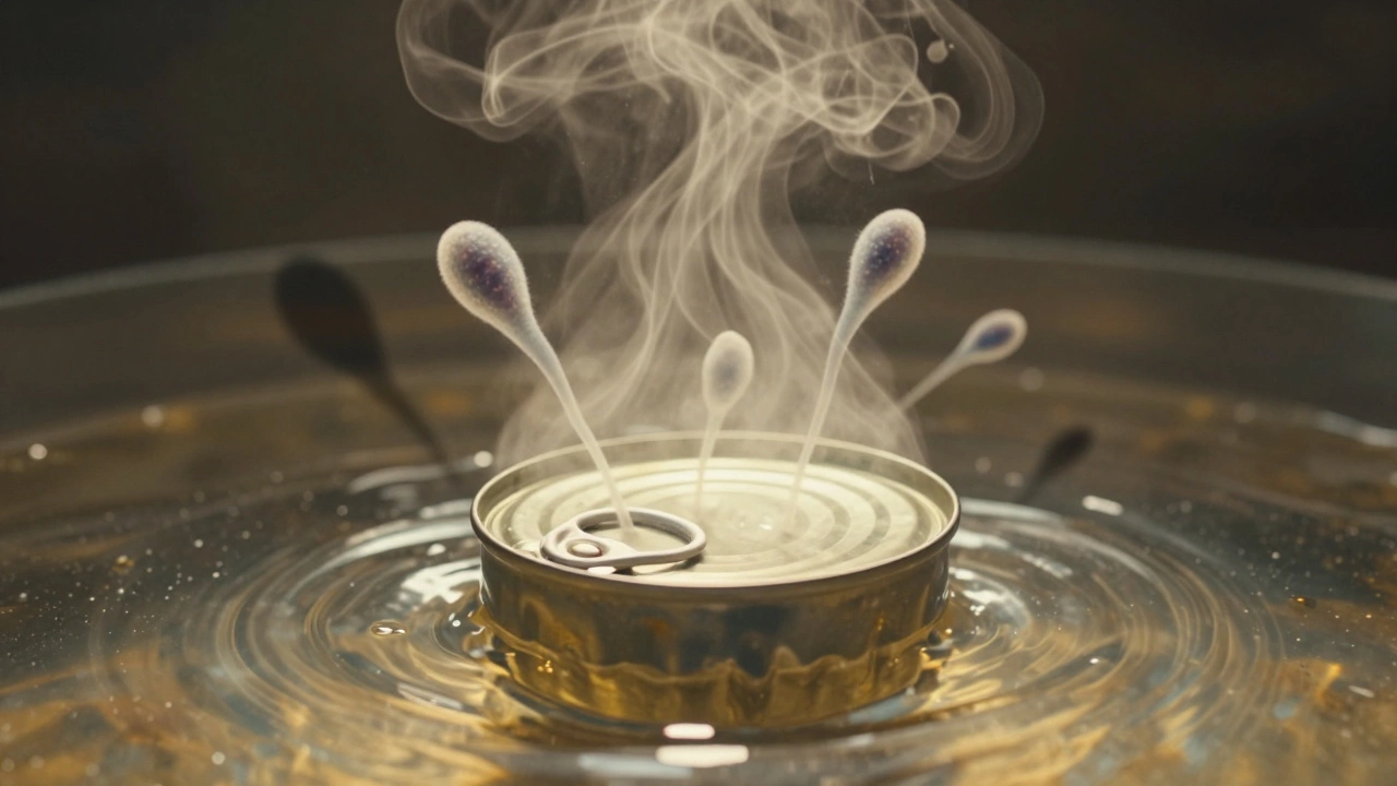 Стерилизация крышки: видимые споры бактерий уничтожаются паром и светом.