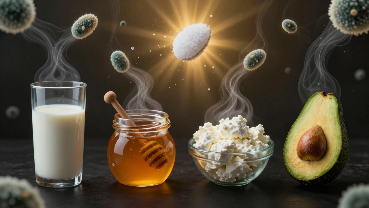 Одна соль в воздухе уничтожает бактерии вокруг молока, мёда, творога и авокадо.