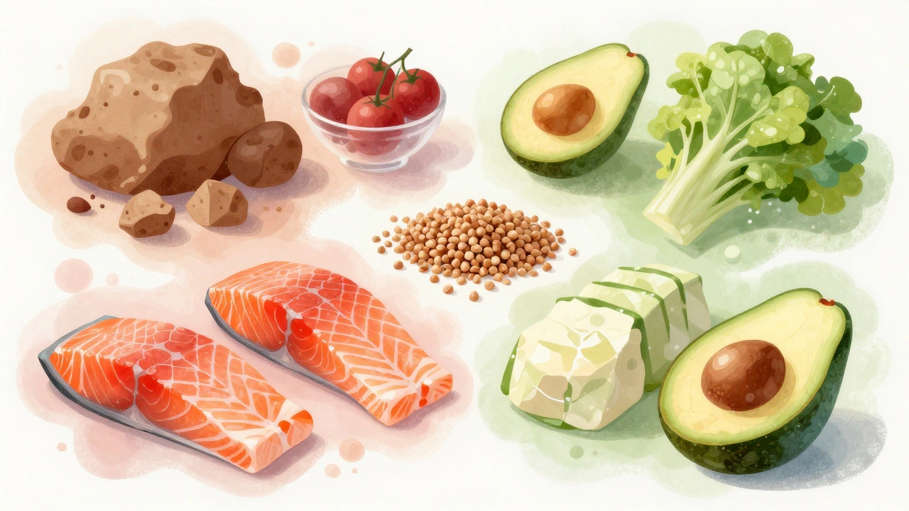 Абстрактная иллюстрация баланса нутриентов для энергии и активности